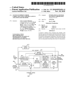 (12) Patent Application Publication (10) Pub. No.: US 2010/0293438 A1 Lastras-Montano Et Al