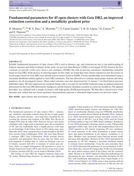 Fundamental Parameters for 45 Open Clusters with Gaia DR2, an Improved Extinction Correction and a Metallicity Gradient Prior