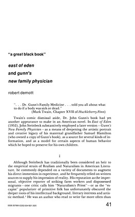 East Ofeden and Gunn's New Family Physician Robert Demott