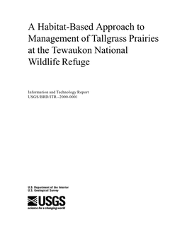 A Habitat-Based Approach to Management of Tallgrass Prairies at the Tewaukon National Wildlife Refuge