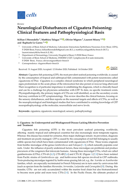 Neurological Disturbances of Ciguatera Poisoning: Clinical Features and Pathophysiological Basis