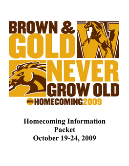 Homecoming Information Packet October 19-24, 2009