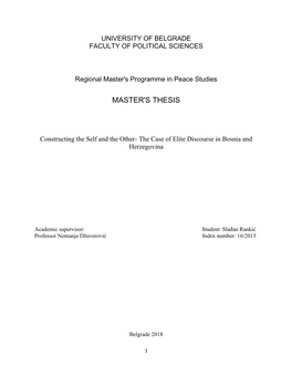 Master's Thesis