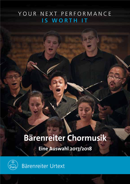 Bärenreiter Chormusik Eine Auswahl 2017/2018