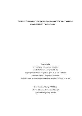 Modelling Riverflow in the Volta Basin of West Africa: a Data-Driven Framework