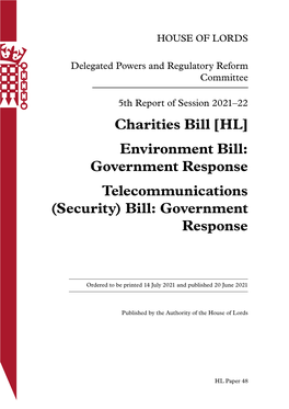 Bill: Government Response Telecommunications (Security) Bill: Government Response