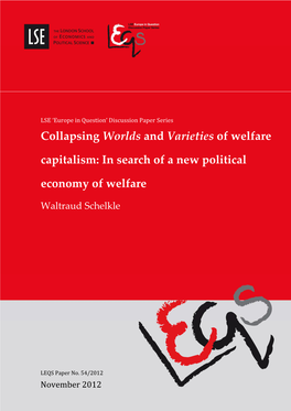 Collapsing Worlds and Varieties of Welfare Capitalism: in Search of a New Political Economy of Welfare