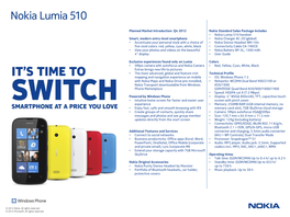 Nokia Lumia 510 Datasheet