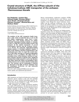 Crystal Structure of Maik, the Atpase Subunit of the Trehalose/Maltose