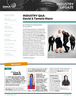 INDUSTRY Q&A: David & Tamela Mann