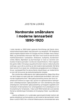 Nordnorske Småbrukere I Moderne Lønnsarbeid 1890–1920