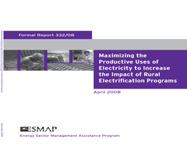 Maximizing the Productive Uses of Electricity to Increase the Impact Of