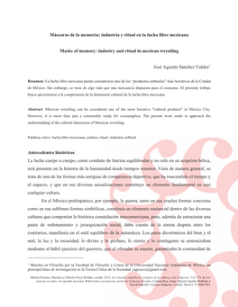 Máscaras De La Memoria: Industria Y Ritual En La Lucha Libre Mexicana