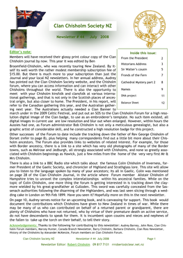 Clan Chisholm Newsletter 44( July 2008)