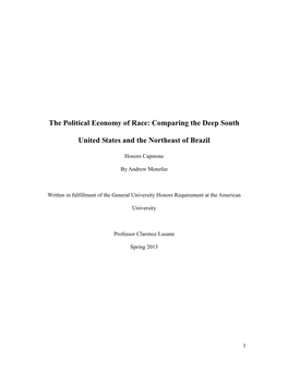 Comparing the Deep South United States and the Northeast of Brazil