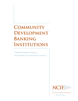 Community Development Banking Institutions