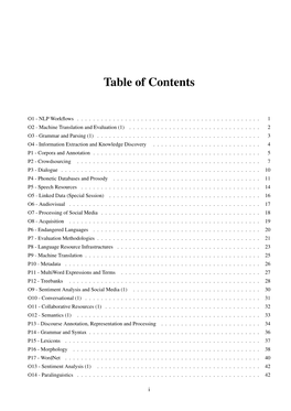 Table of Contents