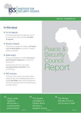 Peace and Security Council Report No 86