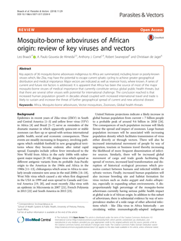 Mosquito-Borne Arboviruses of African Origin: Review of Key Viruses and Vectors Leo Braack1* , A