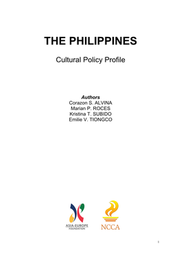 The Philippines Cultural Policy Profile