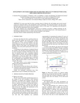 Development and Characterisation of Industrial Bifacial Pv Modules with Ultra- Thin Screen-Printed Solar Cells