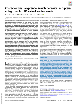 Characterizing Long-Range Search Behavior in Diptera Using Complex 3D Virtual Environments