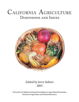 California Agriculture: Dimensions and Issues