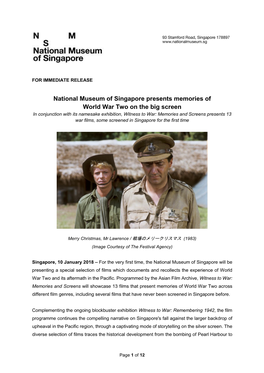 National Museum of Singapore Presents Memories of World War