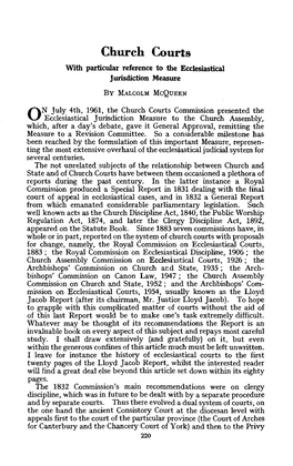 Church Courts with Particular Reference to the Ecclesiastical Jurisdiction Measure