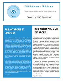 Philanthropy and Diaspora Diaspora