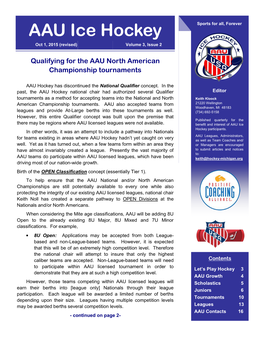 AAU Ice Hockey Newsletter