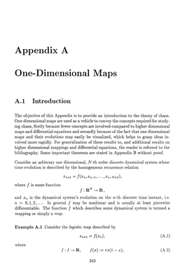 Appendix a One-Dimensional Maps