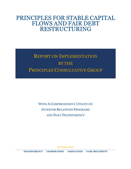 Principles for Stable Capital Flows and Fair Debt Restructuring