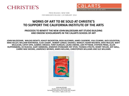 Works of Art to Be Sold at Christie's to Support The