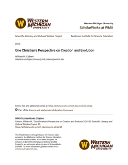 One Christian's Perspective on Creation and Evolution