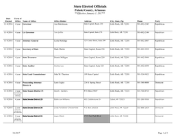 State Elected Officials Pulaski County, Arkansas **Effective January 1, 2017**