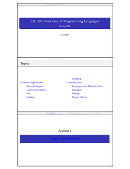 CSE 307: Principles of Programming Languages Spring 2015