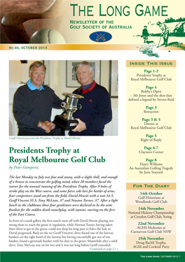 Presidents Trophy at Royal Melbourne Golf Club