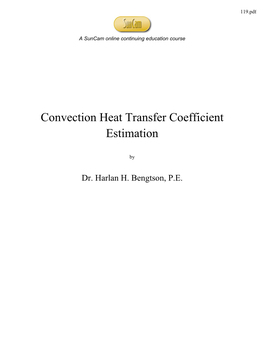 Convection Heat Transfer Coefficient Estimating a Suncam Online Continuing Education Course