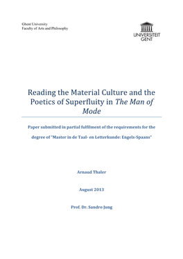 Reading the Material Culture and the Poetics of Superfluity in the Man of Mode