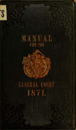 A Manual for the Use of the General Court