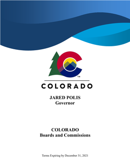JARED POLIS Governor COLORADO Boards and Commissions