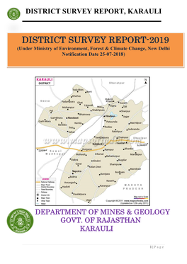 DISTRICT SURVEY REPORT-2019 (Under Ministry of Environment, Forest & Climate Change, New Delhi