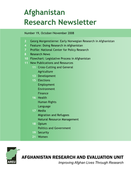 Afghanistan Research Newsletter