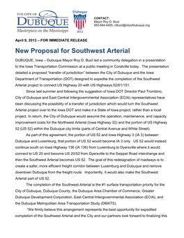 New Proposal for Southwest Arterial