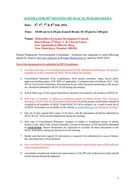 Agenda for 48 Meeting of Seac Ii, Maharashtra