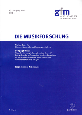 Die Musikforschung Die Musikforschung F