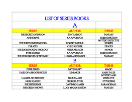 List of Series Books B