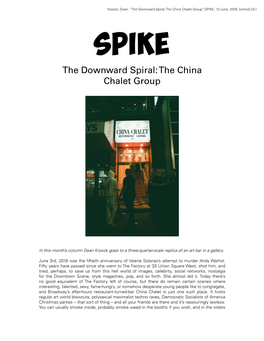 The Downward Spiral: the China Chalet Group”, SPIKE, 13 June, 2018