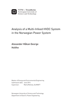 Analysis of a Multi-Infeed HVDC System in the Norwegian Power System